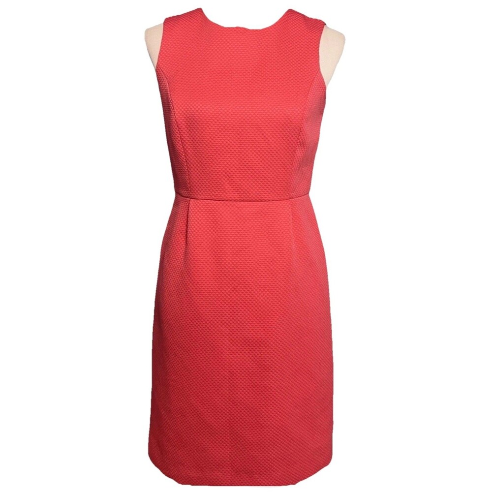 Banana Republic Women's Coral Sleeveless Zip Up Midi Dress Size 6